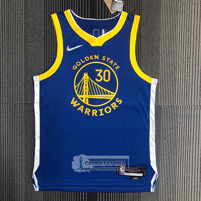 Camiseta Golden State Warriors Stephen Curry NO 30 Icon Autentico Azul